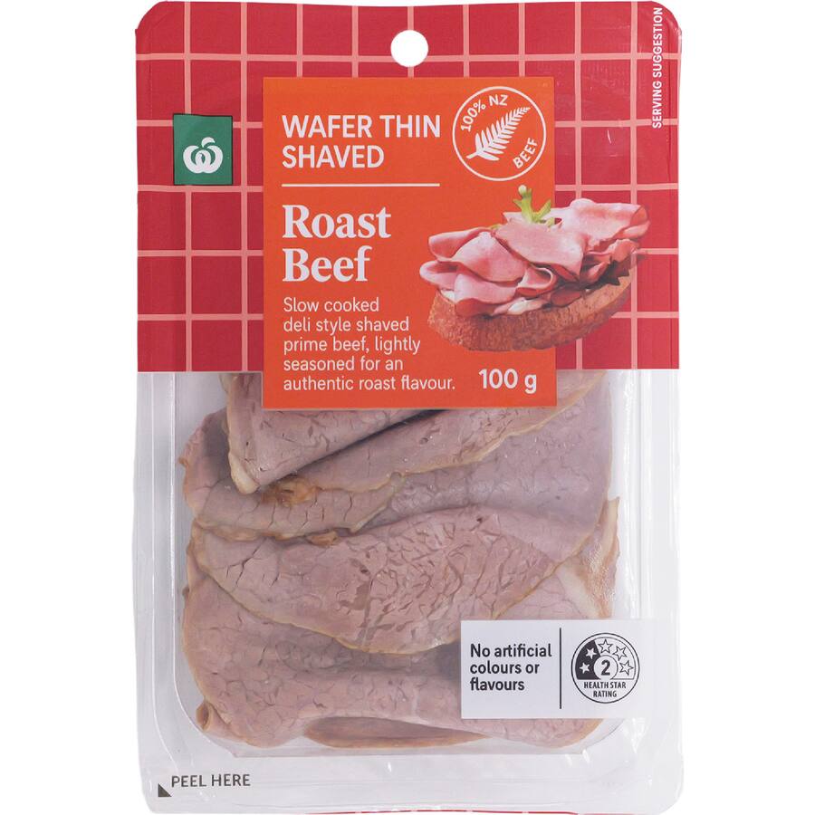 Woolworths Shaved Roast Beef Wafer Thin