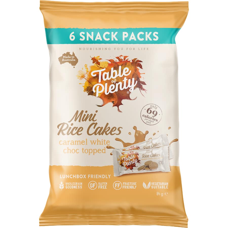 Table Of Plenty Rice Cakes Mini Caramel White Choc