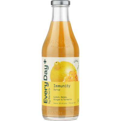 barker's immunity fruit syrup lemon, honey, ginger, turmeric