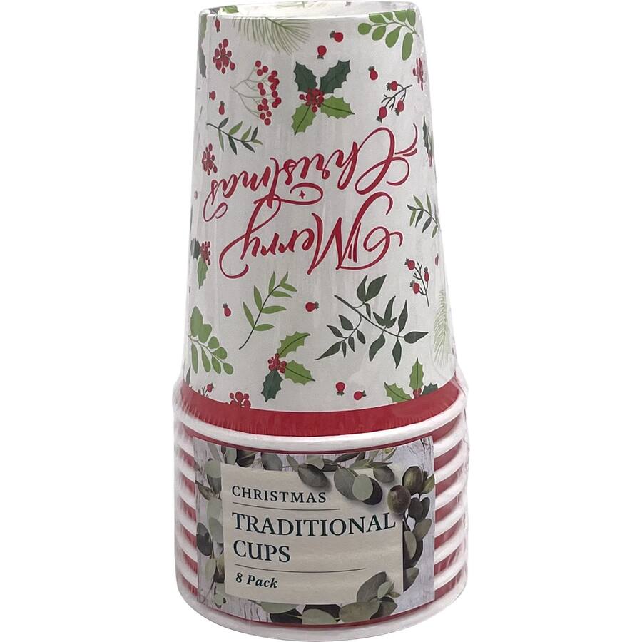 Christmas Disposable Cups Traditional