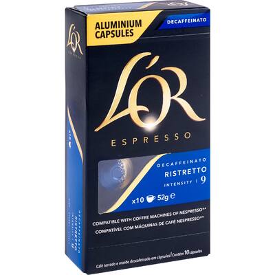 l'or coffee capsules decaf ristretto intensity 9