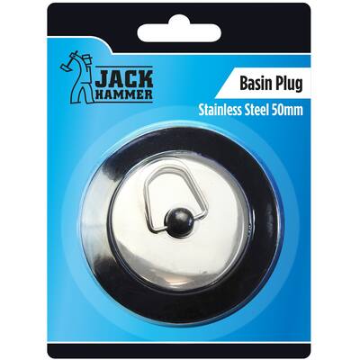 jack hammer basin plug stainless steel 50mm