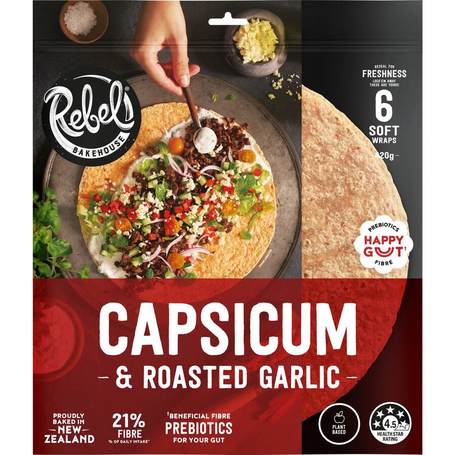Rebel Wraps Capsicum & Roasted Garlic