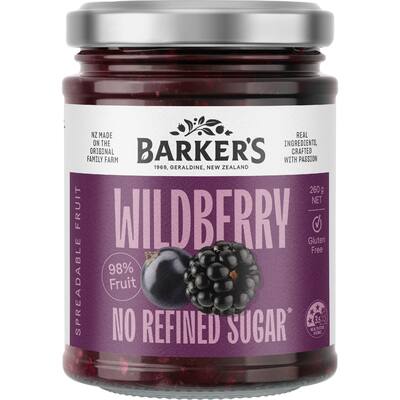 barker's spreadable fruit wild berry no refined sugar