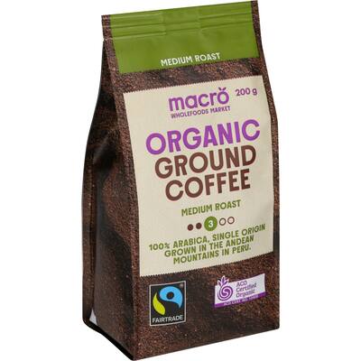 macro organic fair trade ground coffee medium roast