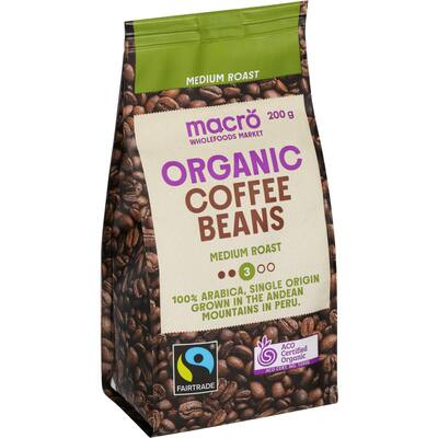 macro organic fair trade coffee beans medium roast