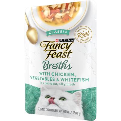 fancy feast broths wet cat food chicken vegetables & whitefish