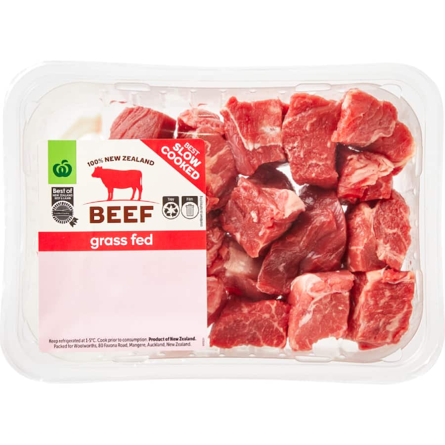 Woolworths Nz Beef Chuck Steak Diced Grass Fed