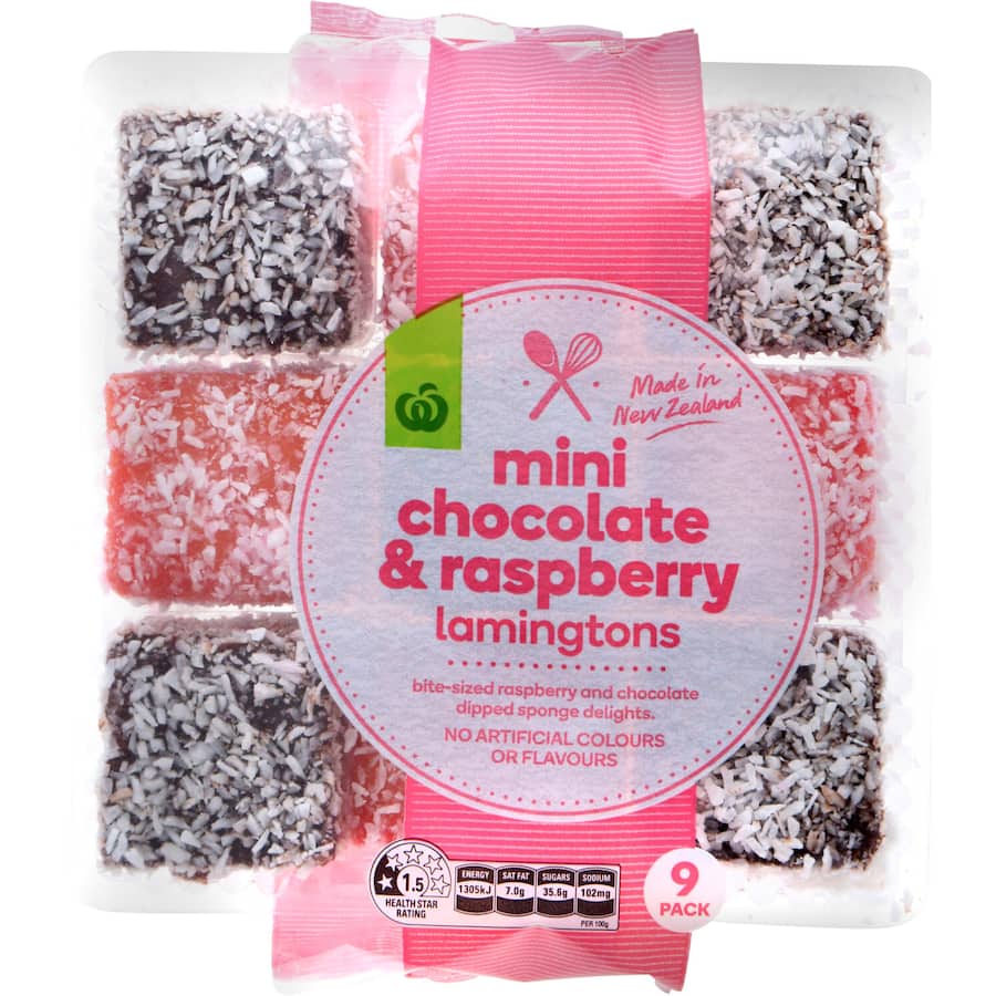 Woolworths Lamingtons Chocolate & Raspberry Minis
