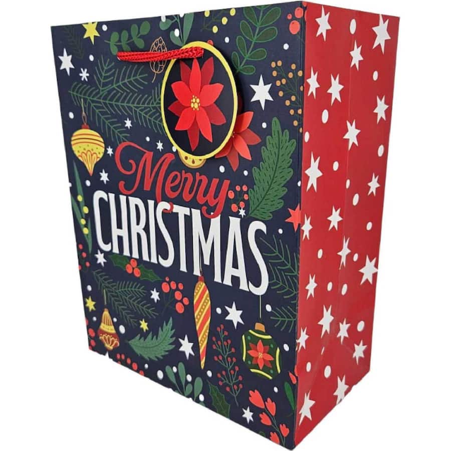 Christmas Gift Bag Medium Blue