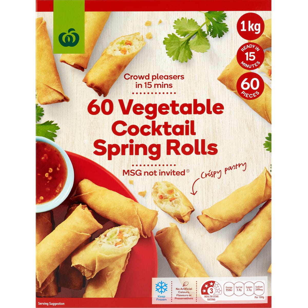 Countdown Cocktail Spring Rolls 60pk 1kg bunch