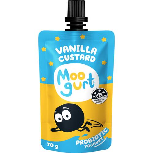 Moogurt Suckies Kids Probiotic Yoghurt Pouch Vanilla Custard