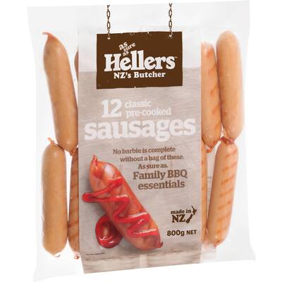 hellers sausages precooked 800g