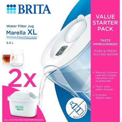 brita marella water filter starter pack xl white