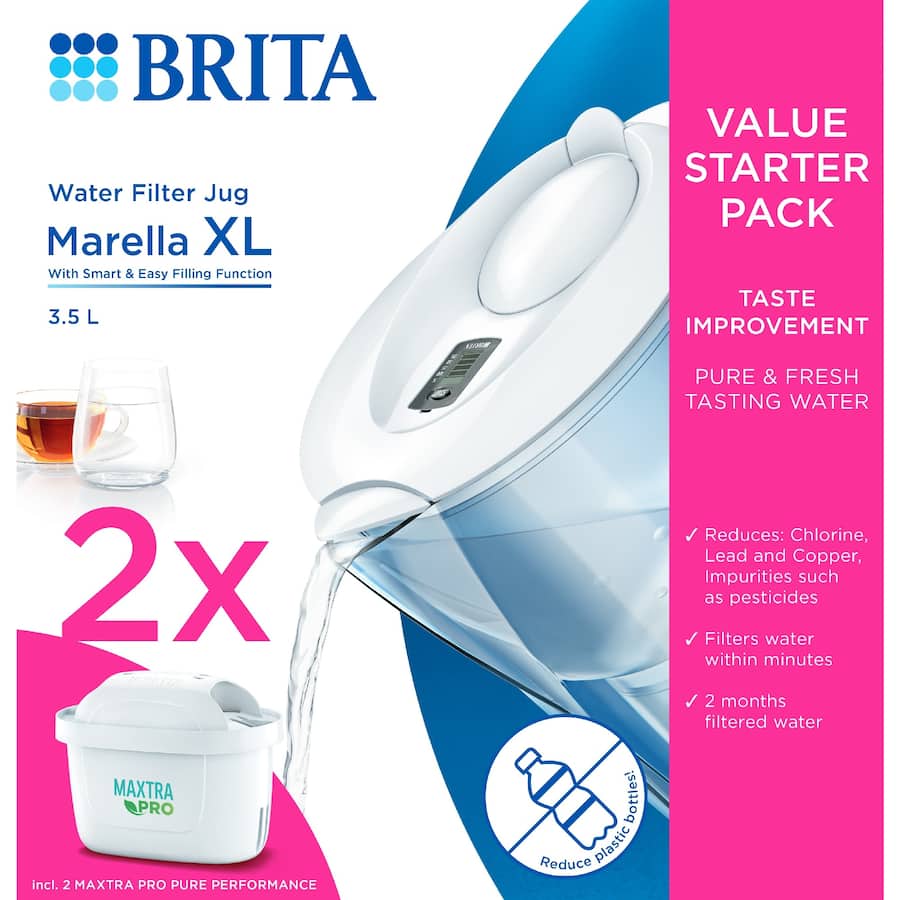 Brita Marella Water Filter Starter Pack Xl White