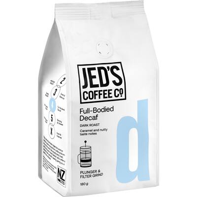 jed's plunger grind coffee 4 very strong decaf