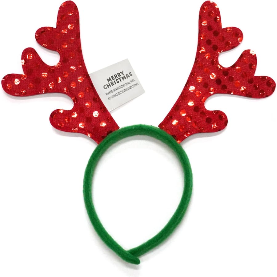 Christmas Reindeer Head Band Red