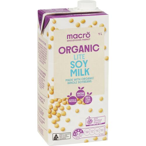 Macro Organic Light Soy Milk 1L bunch