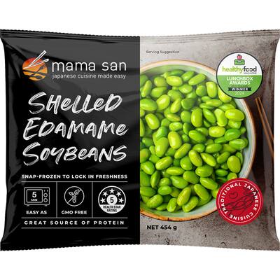 mama san frozen edamame soy beans shelled