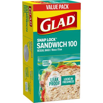 glad snap lock bags sandwich