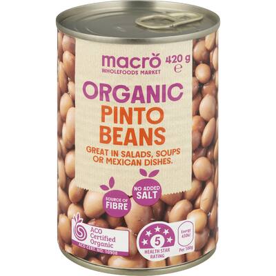 macro organic beans pinto no added salt