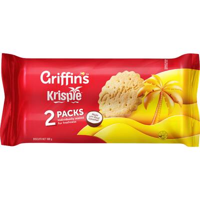 griffins krispies plain biscuits coconut