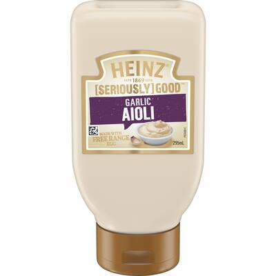 heinz seriously good mayo garlic aioli flavoured mayonnaise