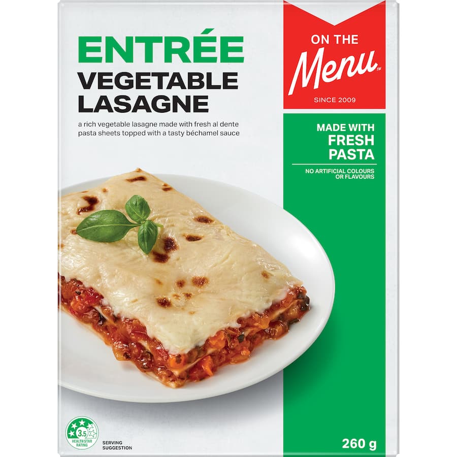 On The Menu Frozen Meal Vegetable Lasagne