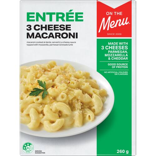 On The Menu Frozen Meal 3 Cheese Macaroni