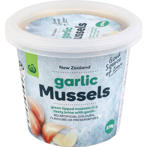 Marinated Mussels Garlic 375g bunch