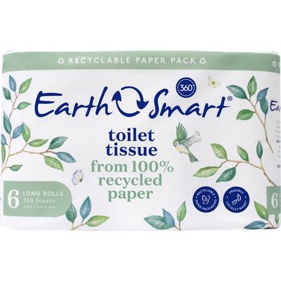 earthsmart toilet paper 6pk 2ply long roll