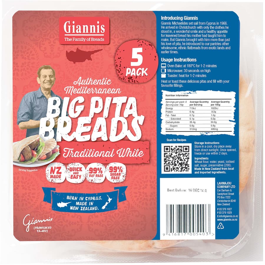Giannis Pita Bread White