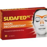 Sudafed Pe Cold Remedy Decongestant
