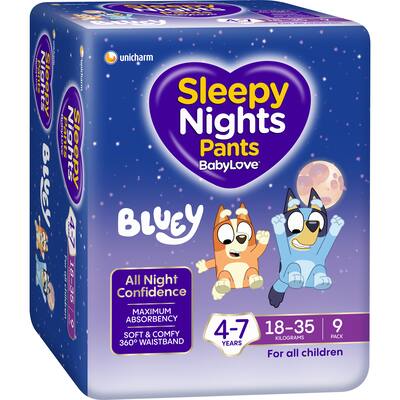 babylove sleepynights bed wetting pants 4-7 years