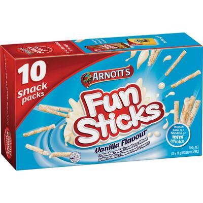 arnotts fun sticks multi pack vanilla 180g
