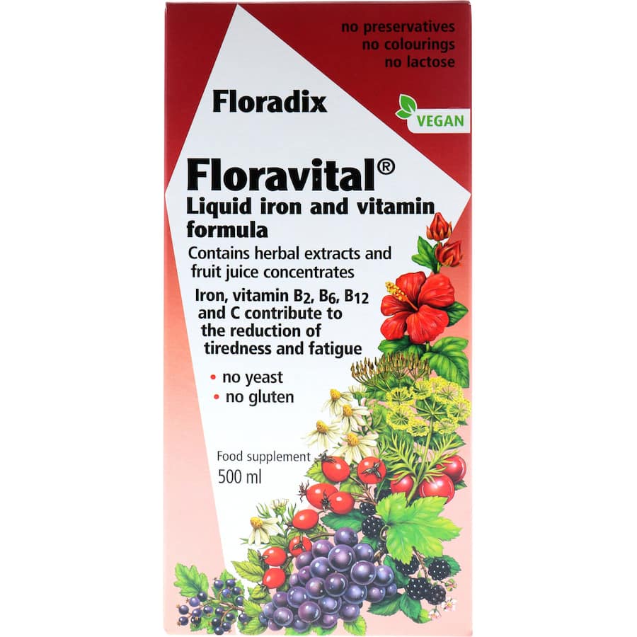 Floradix Floravital Iron & Vitamin Formula Vegan & Gluten Free Tonic