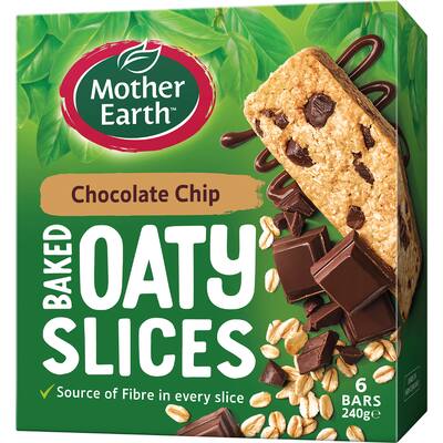 mother earth oaty slices oat bars chocolate chip