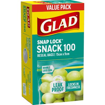 glad snap lock bags snack