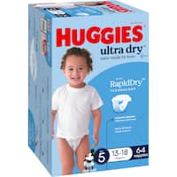 huggies ultra dry nappies boys size 5 (13-18kg) (64pk)