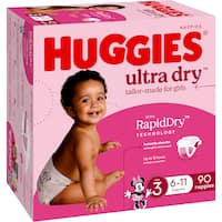 huggies ultra dry nappies girls size 3 (6-11kg) (90pk)