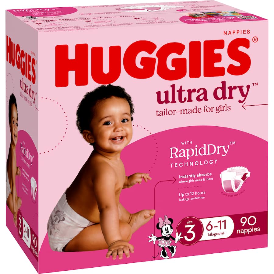 Buy Huggies Ultra Dry Nappies Girls Size (6-11kg) online at
