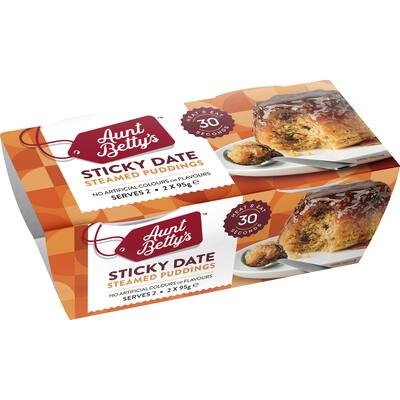 aunt bettys steamed pudding sticky date 190g