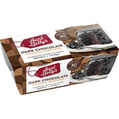 aunt bettys steamed pudding dark choc 190g
