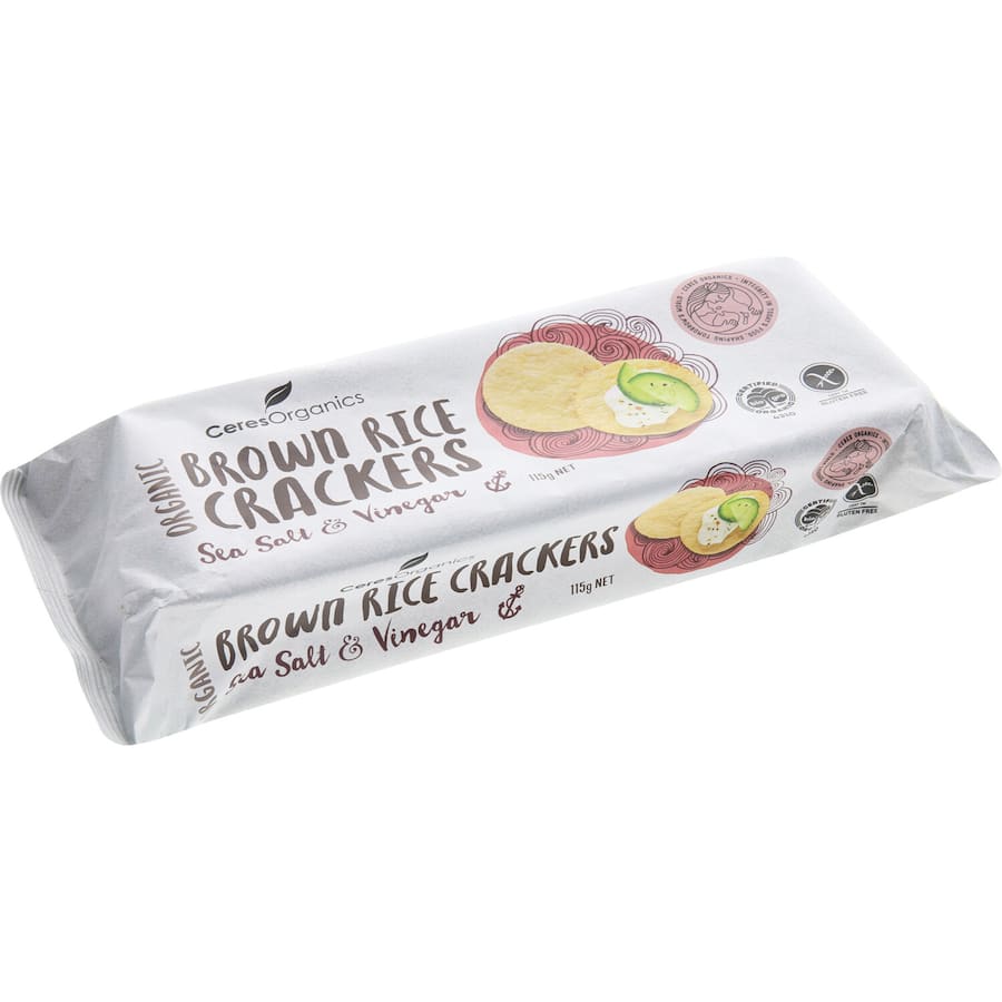 Ceres Organics Brown Rice Crackers Salt & Vinegar