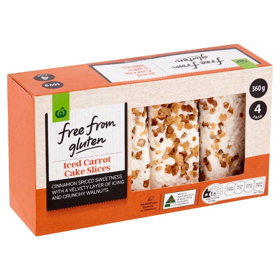 Woolworths Free From Gluten Slices Iced Carrot