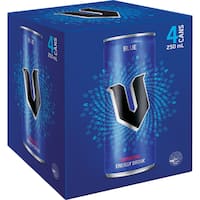 V Blue Guarana Energy Drink (4 x 250ml)