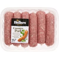 hellers sausages country pork (450g)