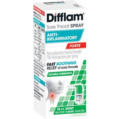 difflam forte sore throat anti-inflammatory mint spray