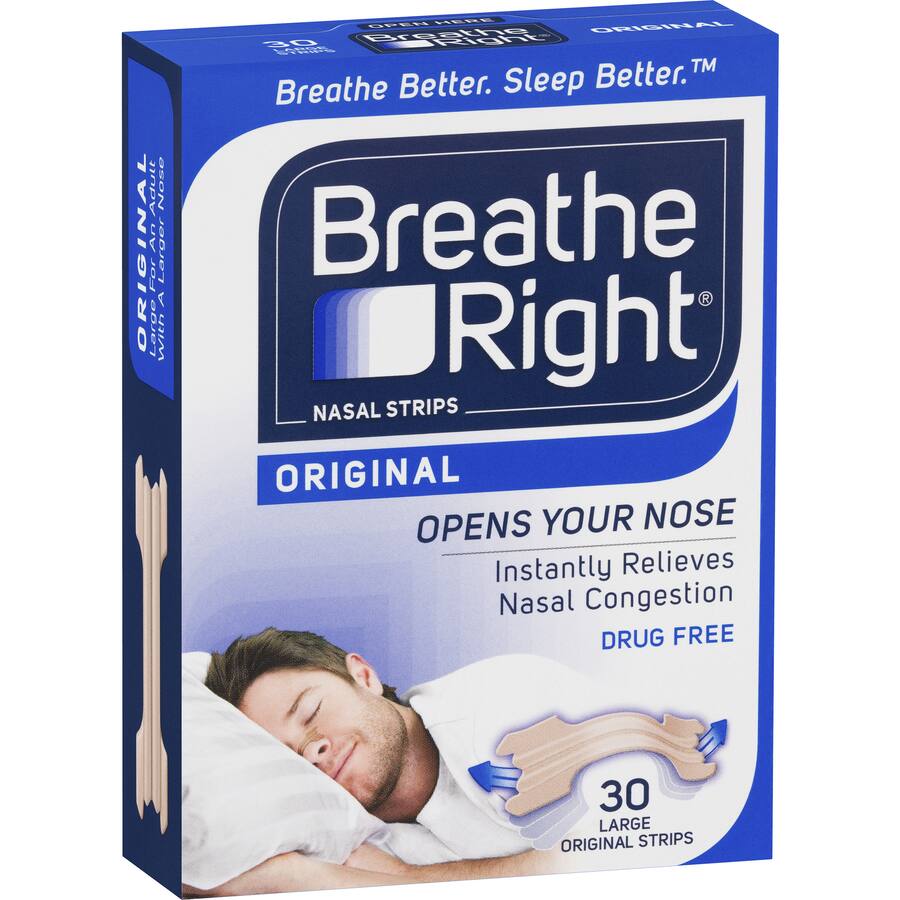 Breathe Right Nasal Large Strips Tan