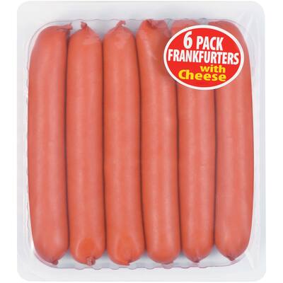 instore deli frankfurters cheese 340g